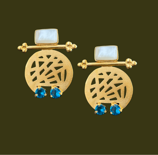 Maria Earrings - Blue Topaz