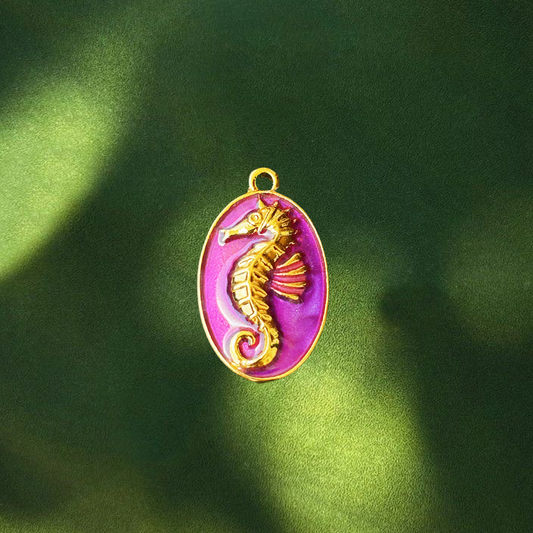 Purple seahorse charm